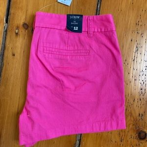 JCrew Factory 3.5 inch bright pink shorts NWT color is beautiful “Neon Fuchsia”